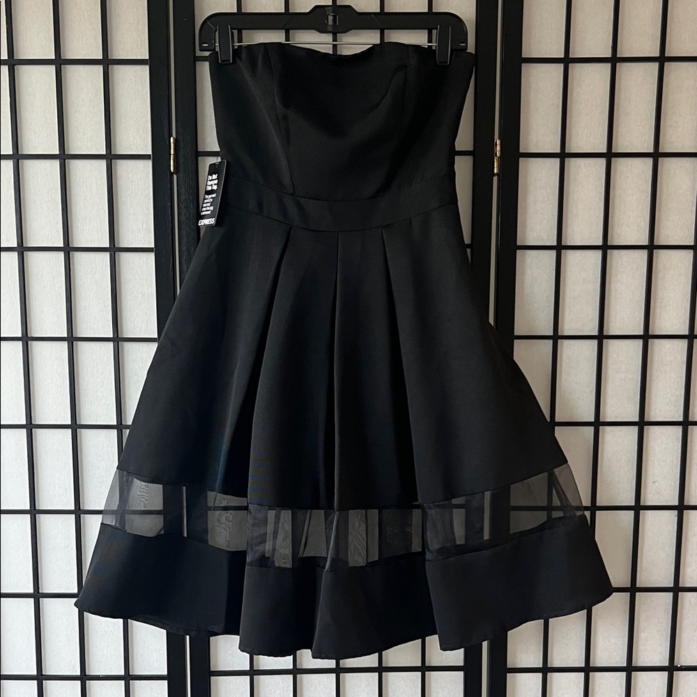 Express Black Strapless Prom Dress